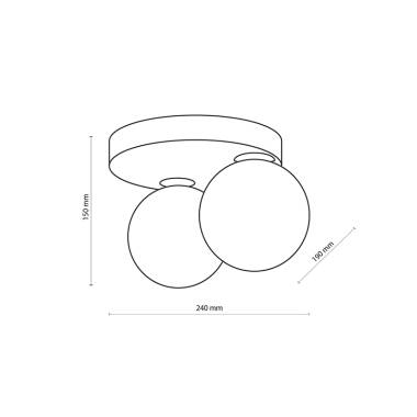 Image of Edit Bianca 2 Light Flush Ceiling Light