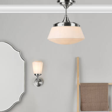 Image of Dar Caden Glass Semi-Flush Ceiling Light