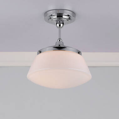 Image of Dar Caden Glass Semi-Flush Ceiling Light