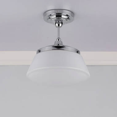 Image of Dar Caden Glass Semi-Flush Ceiling Light