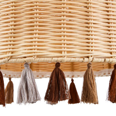 Image of Glow Rattan Tassel Ceiling Pendant Shade