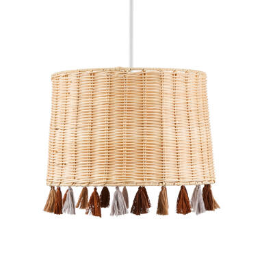 Image of Glow Rattan Tassel Ceiling Pendant Shade