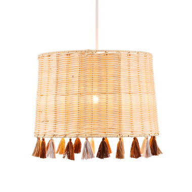 Image of Glow Rattan Tassel Ceiling Pendant Shade