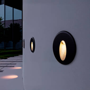 Image of Edit Wabi 3W Round LED Recessed Outdoor Wall Light