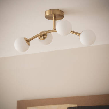 Image of Edit Moonlight Glass 4 Light Semi-Flush Ceiling Light