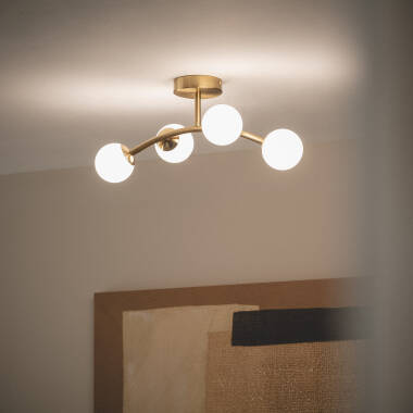 Image of Edit Moonlight Glass 4 Light Semi-Flush Ceiling Light