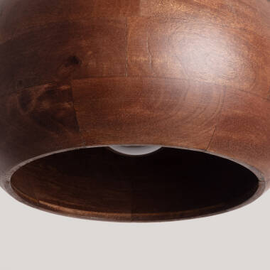 Image of Iluzzia Kanan II Wood Round Ceiling Pendant Light