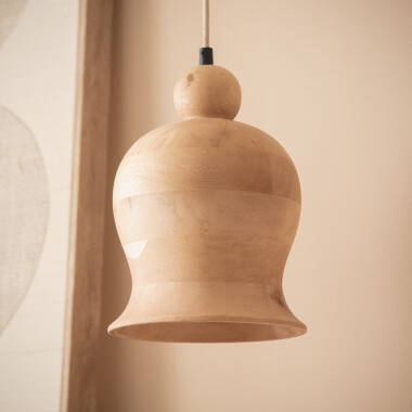 Iluzzia Akesh II Wood Ceiling Pendant Light
