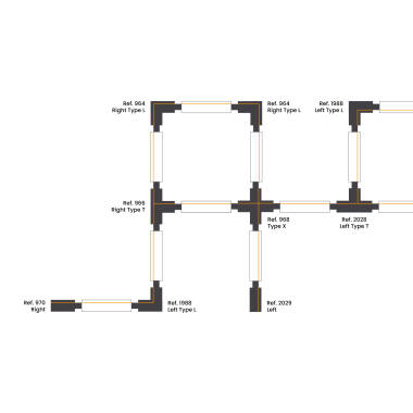 Image of Three Circuit Track Left Side T Shaped Connector