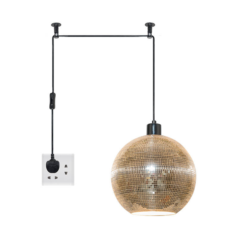Image of Edit Dance Floor Disco Mirror Ball Ceiling Pendant Light With Plug