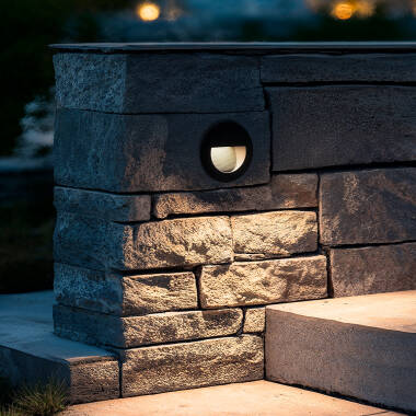 Image of Edit Wabi 3W Round LED Recessed Outdoor Wall Light Image of Edit Wabi 3W Round LED Recessed Outdoor Wall Light