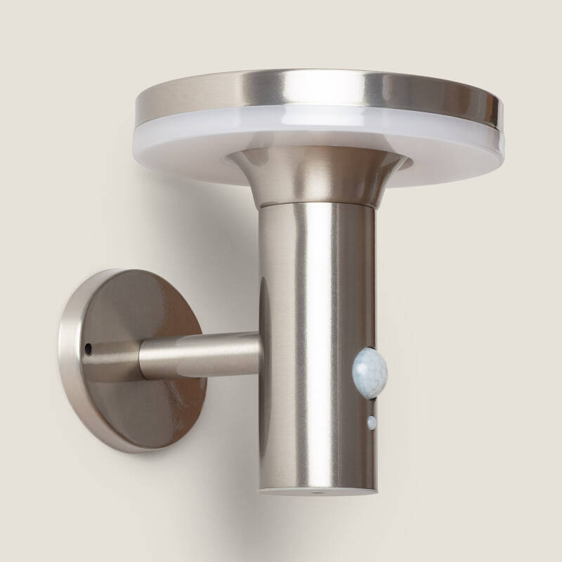 Image of Edit Helios Inox Solar LED Wall Light with PIR Motion Sensor