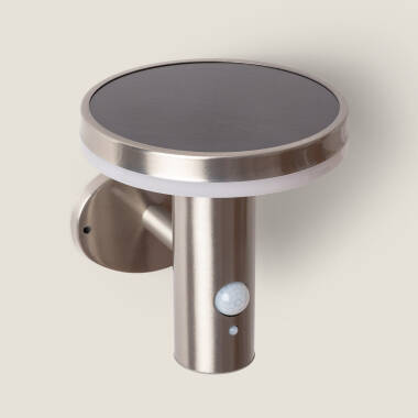 Image of Edit Helios Inox Solar LED Wall Light with PIR Motion Sensor