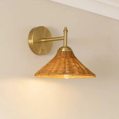 Wisteria Mabel Rattan Wall Light