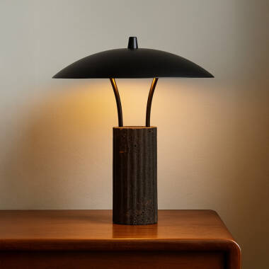 Westport Isobelle Travertine Stone LED Table Lamp