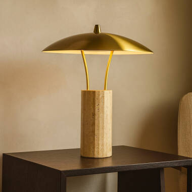 Westport Isobelle Travertine Stone LED Table Lamp