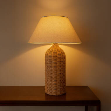 Khudi & Khora Raya Rattan Tall Table Lamp