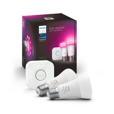 Philips Hue 9W Smart Dimmable LED Bulb Screw Cap - Pack of 2