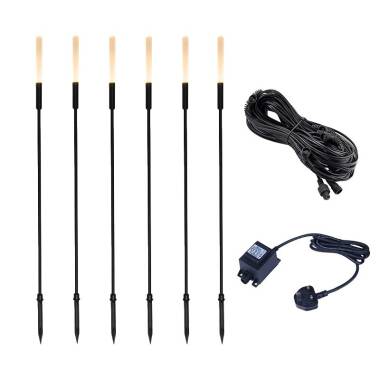 Easyfit 12V Garden Lights - Orchid LED Outdoor Feature Stake Light Kit - 6 Lights