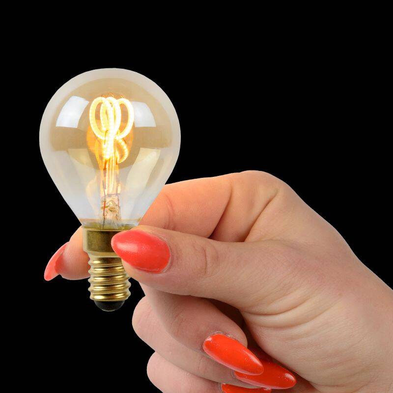 Image of Lucide 3W Dimmable LED Decorative Filament Golf Ball Bulb - Small Screw Cap