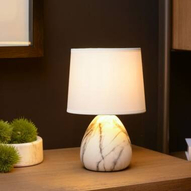 Image of Lucide Marmo Ceramic Table Lamp