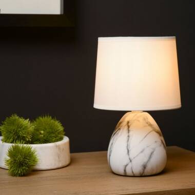Image of Lucide Marmo Ceramic Table Lamp
