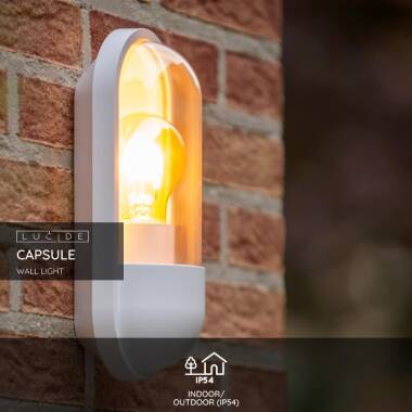 Image of Lucide Capsule Half Lantern Outdoor Wall Light