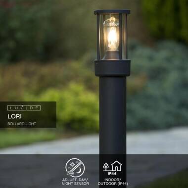 Image of Lucide Lori 800 Outdoor Post Light with Dusk to Dawn Sensor