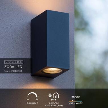 Image of Lucide Zora Square LED Outdoor Up & Down Wall Light