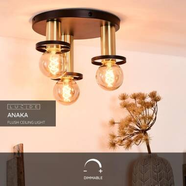 Image of Lucide Anaka 3 Arm Flush Ceiling Light