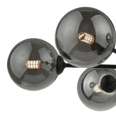 Image of Dar Cohen 7 Arm Semi-Flush Ceiling Light With Smoked Glass