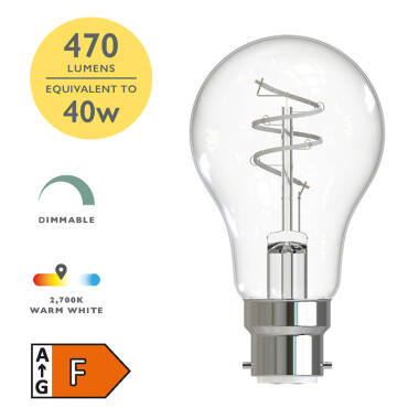 Image of Dar 4.9W Dimmable LED Decorative Filament GLS Bulb - Bayonet Cap
