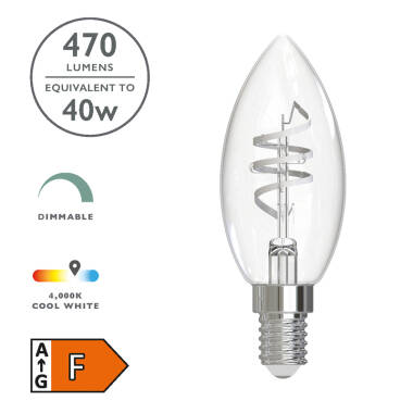 Image of Dar 4.6W Dimmable LED Decorative Filament Candle Bulb - Small Screw Cap