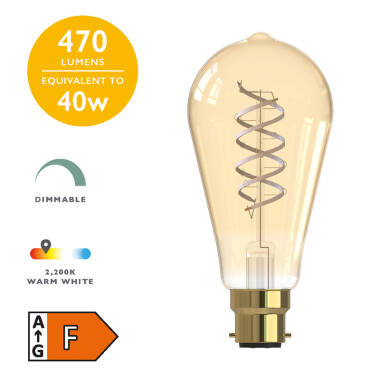 Image of Dar 5.5W Dimmable LED Decorative Filament GLS Bulb - Bayonet Cap