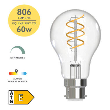 Image of Dar 7.2W Dimmable LED Decorative Filament GLS Bulb - Bayonet Cap