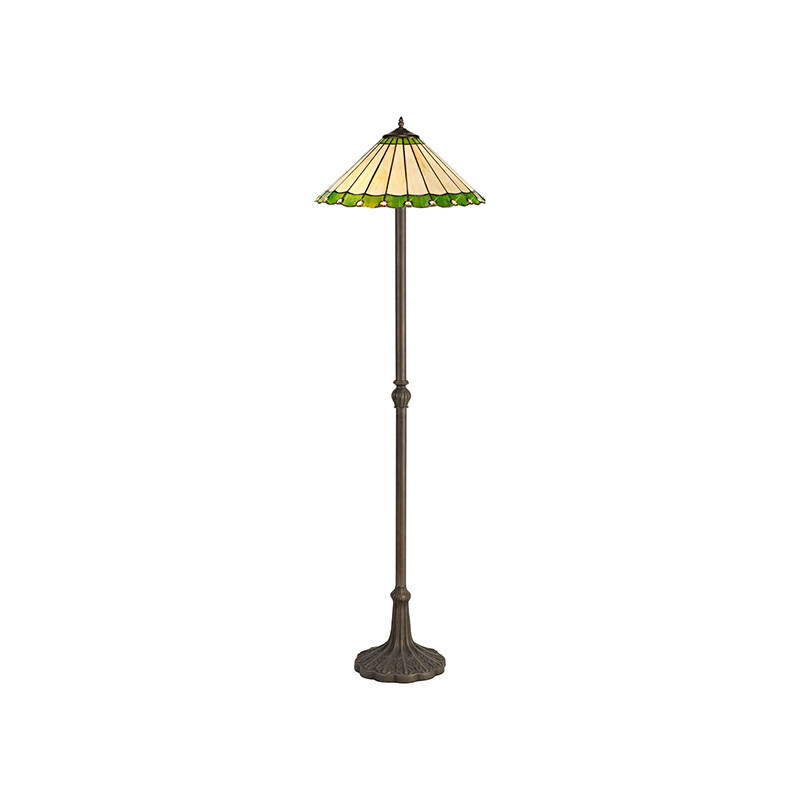 Image of Deco Glass Floor Lamp with Tiffany Shade
