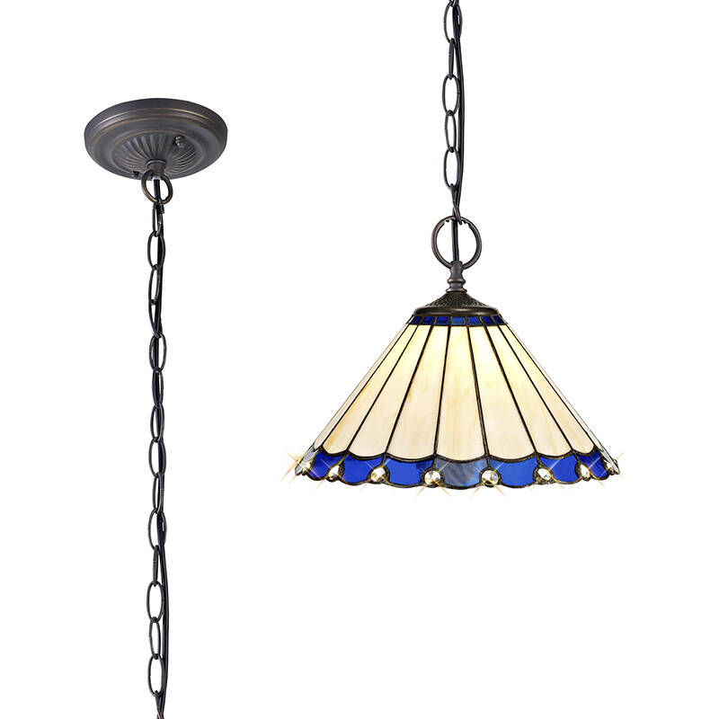Image of Deco Glass Ceiling Pendant Light with Tiffany Shade
