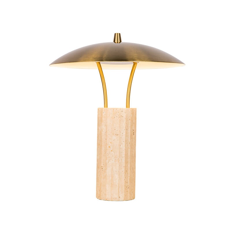 Image of Westport Isobelle Travertine Stone LED Table Lamp