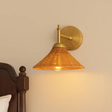 Image of Wisteria Mabel Rattan Wall Light