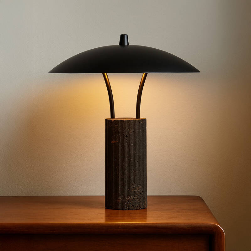 Image of Westport Isobelle Travertine Stone LED Table Lamp