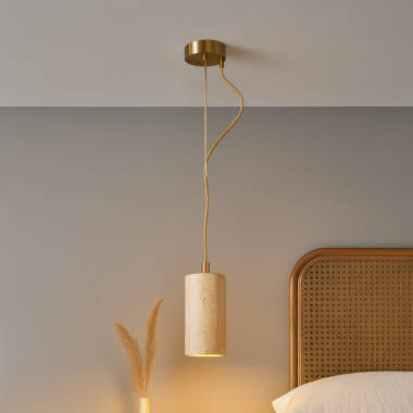 Image of Westport Noemi Travertine Stone Ceiling Pendant Light