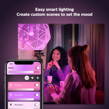 Image of Philips Hue 9W Smart Dimmable LED Bulb Bayonet Cap