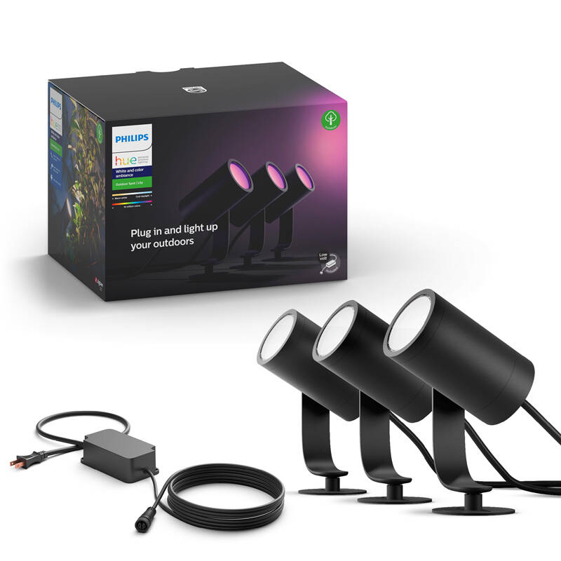 Image of Philips Hue Lily LED Smart Outdoor Spotlights - Set of 3