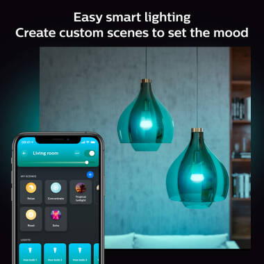 Image of Philips Hue 9W Smart Dimmable LED Bulb Screw Cap
