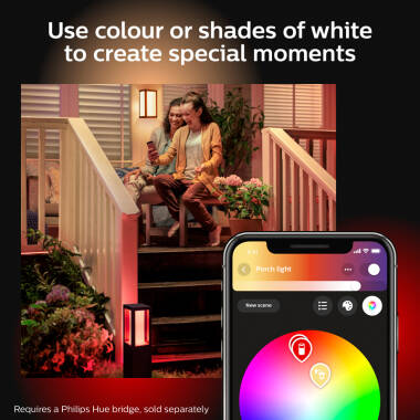 Image of Philips Hue Impress Smart LED Half Lantern Outdoor Wall Light