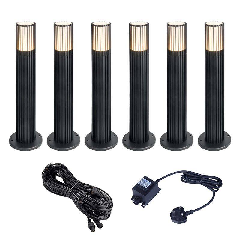 Image of Easyfit 12V Garden Lights - Fuchsia LED Outdoor Post Light Kit - 6 Lights