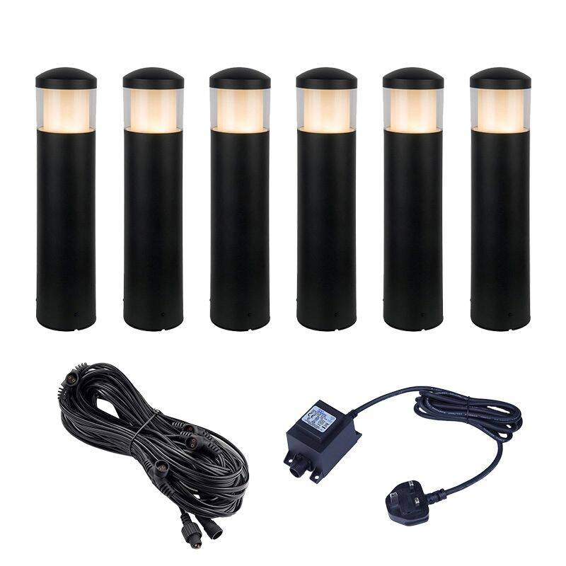 Image of Easyfit 12V Garden Lights - Long LED Outdoor Bollard Light Kit - 6 Lights