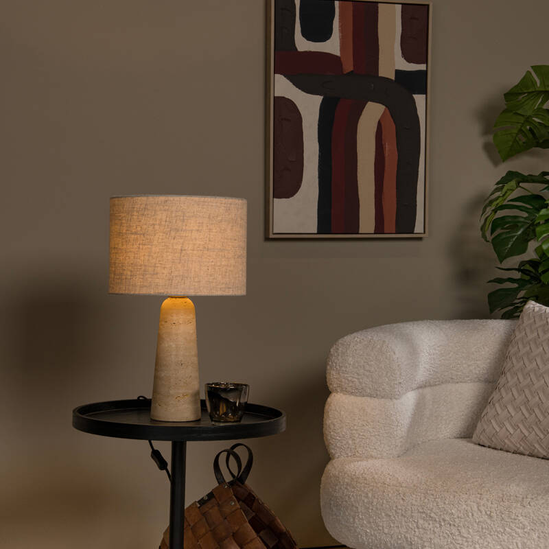 Image of Lucide Nimue Stone Travertine Table Lamp