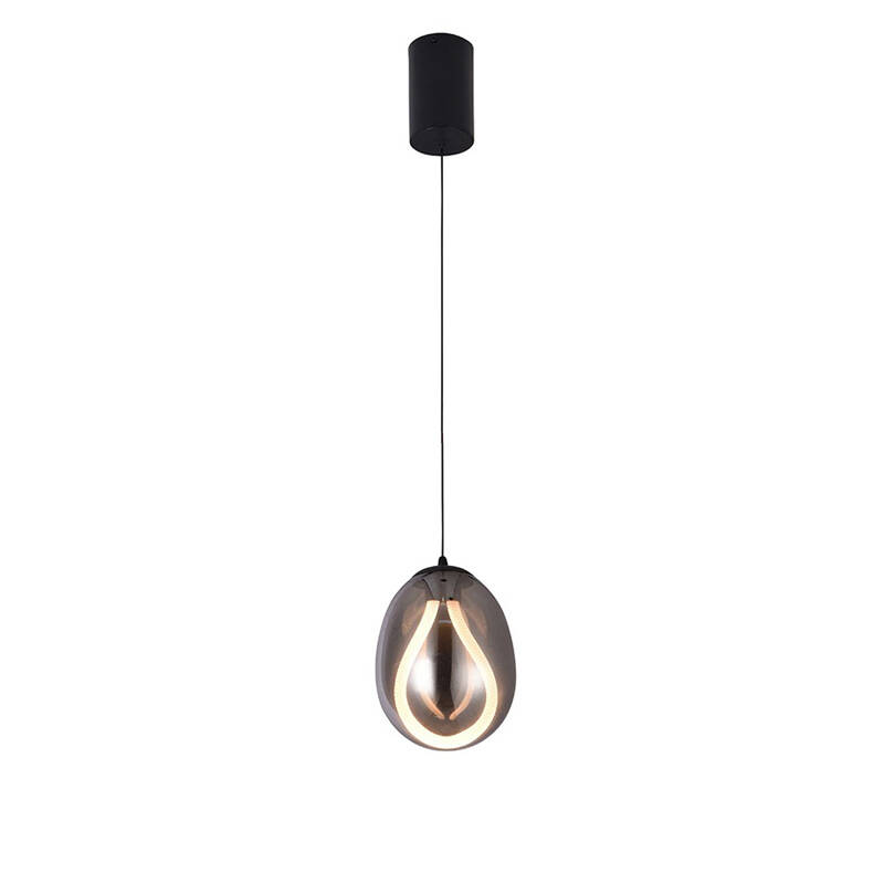 Image of Edit Melanie LED Smoked Glass Ceiling Pendant Light