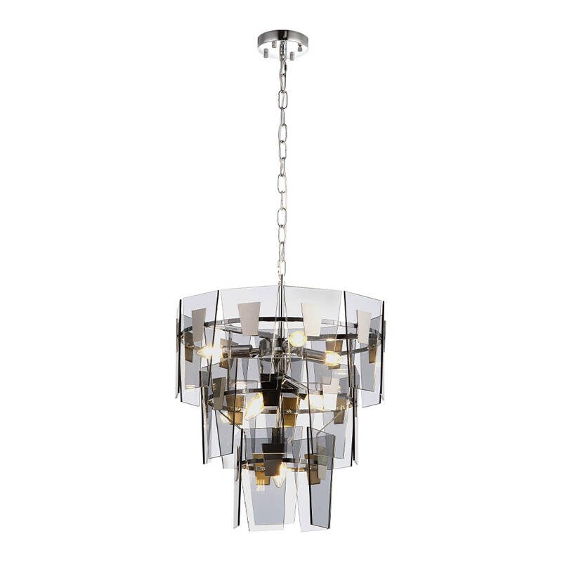 Image of Edit Isabella 6 Light Smoked Glass Chandelier